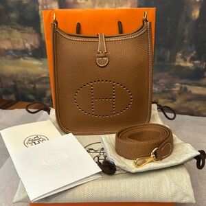 Brand new Hermes Gold on Gold TPM Evelyn